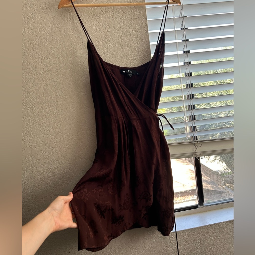 Motel Rocks Plum Rose Wrap Dress